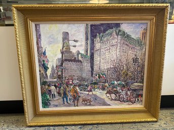Impressionistic Oil Painting Of A New York City Street Scene By Val Tsar.