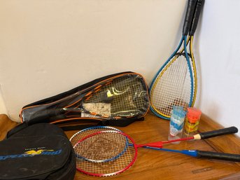 Badminton Rackets And Birds