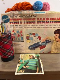 Kenners New Automatic Knitting Machine In Original Box With Extra Yarn And Sewing Needles