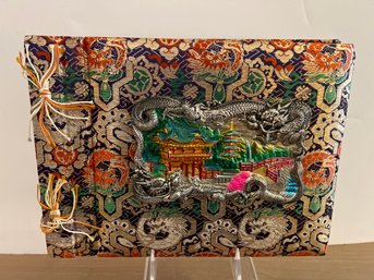 Vintage Asian Material And Metal Scrap Book