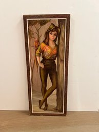 1960's Maio Harlequin With Parrot Print On Board