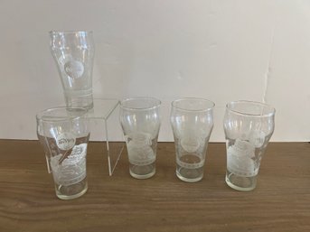 Vintage Cocoa Cola Christmas Glasses