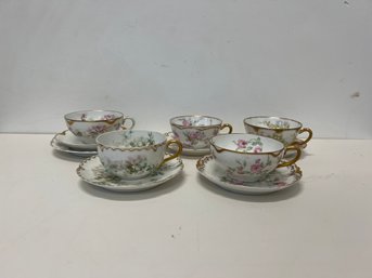 5-Limoges Tea Cups/saucers