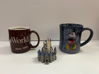 2 Disney Mugs And A Magnet