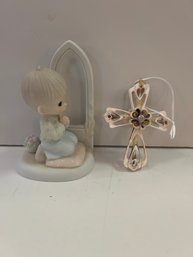 Precious Moment: Oh Worship The Lord And Cross Made Out Of Shells