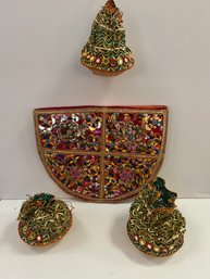 Mosaic Clutch And 3 Potpourri Holders