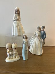 2- Nao Made By Iladro Communion And Wedding Statues, Lladro 7525 Ingenue Figurine Princess House & Precious