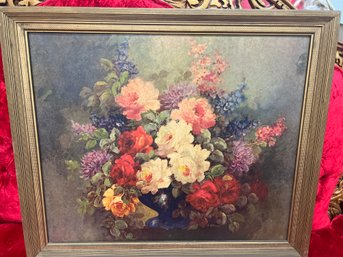 De Camp Roses In Blue Vase Print