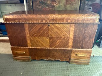 1952 Vintage Waterfall Style Cedar Chest By Lane