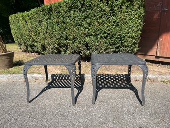 2 Wrought Iron End Tables