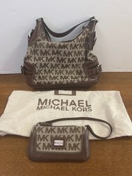 Michael Kors Pocketbook, Wristlet And Dust Bag