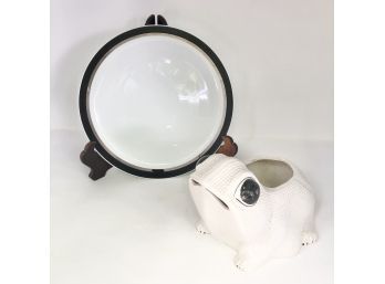 Black And White Round Plater And Planter