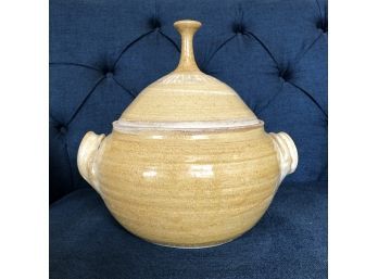Signed Pottery Casserole Dish With Lid