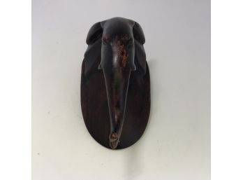 Hand Carved Wooden Elephant Head