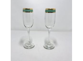 Set Of 2 Bohemian Champagne Glasses