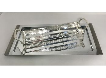 Serving Tray And 4' Wide Footed Server Without Dish
