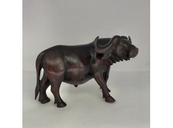 Solid Wood Carving Of A Cape Buffalo