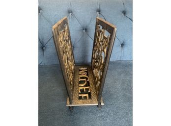 Vintage Iron Alphabet Design Magazine Rack