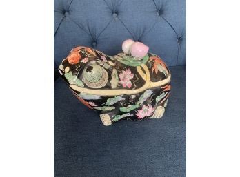 Fantastic Frog With Koi Fish Motif