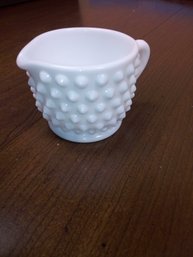 #17 FENTON HOBNAIL MILK GLASS CREAMER