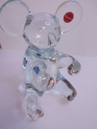 #25 VINTAGE MURANO CLEAR GLASS KOALA PANDA BEAR ITAILIAN ART DECOR