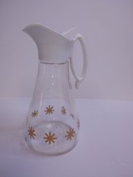 #26 VINTAGE ANCHOR HOKING L-4027 1QUART JUICE PITCHER FILP LID ATOMIC 1960S