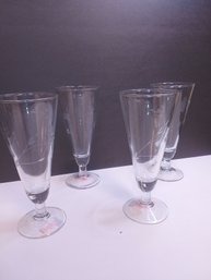Princess House Heritage Crystal Pilsner Glass Barware (4)