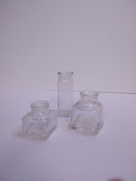 #24 Vintage Ink Well Bottles 3 To 4'