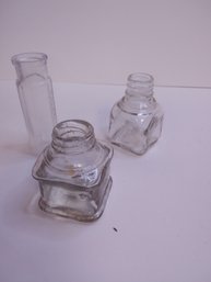Antique Bottles (3) Inkwell Colchi Sal