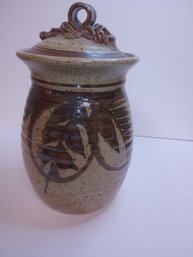 80 Stoneware Lidded Jar MCM Studio Art Pottery