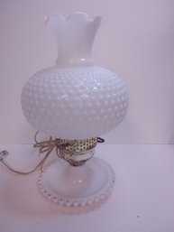 81 Milk Glass Hobnail Hurricane Victorian Lamp MCM