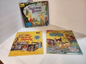 #8 3 Vintage Disney Records, Bambi, Sleeping Beauty And Best Of Disney