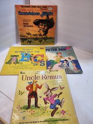 #14 Lot Of 4 Walt Disney Vintage Albums. Peter Pan, Uncle Remus And More