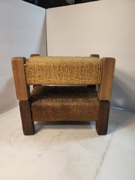 #22 2 Vintage Hand Made And Woven Children's Stools