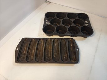 30 2 Cast Iron Vintage Cornbread Pans