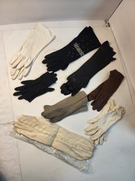 #36 Lot Of 9 Vintage Woman's Gloves
