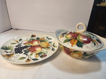 #45 Large Platter And Soup Tureen Made Iin Italy