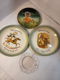 #66 Vintage Plate Lot Including Holly Hobby And Beautiful Bavarian Bowl