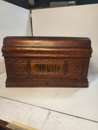 #74 Antique Wooden Sewing Box Lid.  Great Bread Box Very Pretty