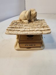 #94 Adorable Soap Dish With Bunny And Soap Like New