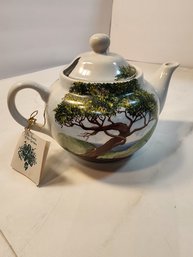 #100 Signed  Hand Painted Beautiful Tea Pot