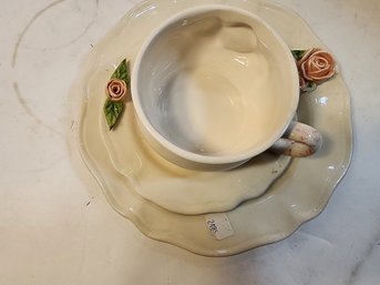 #124 BEAUTIFUL TEACUP, SAUCER AND DESSERT PLATE