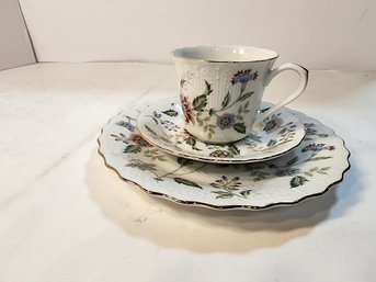 #142 ANDREA  SADEK 3 PIECE TEACUP SET.  BEAUTIFUL