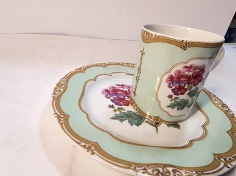 #143  ANDREA SADEK  CCHINA MUG AND DESSERT PLATE