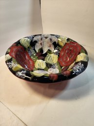 #156 LARGE HAND PAINTED SALAD BOWL