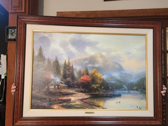 #1S  Thomas Kinkade End Of The Perfect Day 2 G.p. Canvas