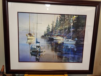 #48s  Kiff Holland Boating Scene. Local PNW Artist