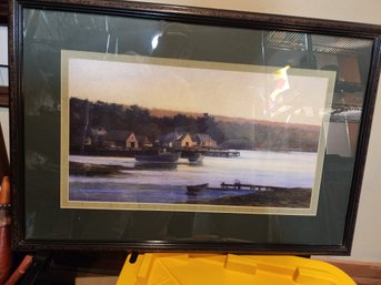 #51s Cabin On Lake Beautiful Print Nicely Framed And Matted