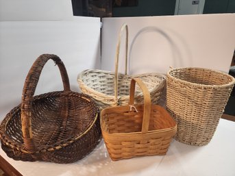 #78s  Lot Of 4 Baskets Including A Longaberger Basket