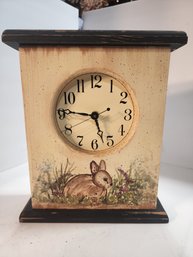 #85S  COUNTRY PLUS HAND PAINTED MANTAL CLOCK